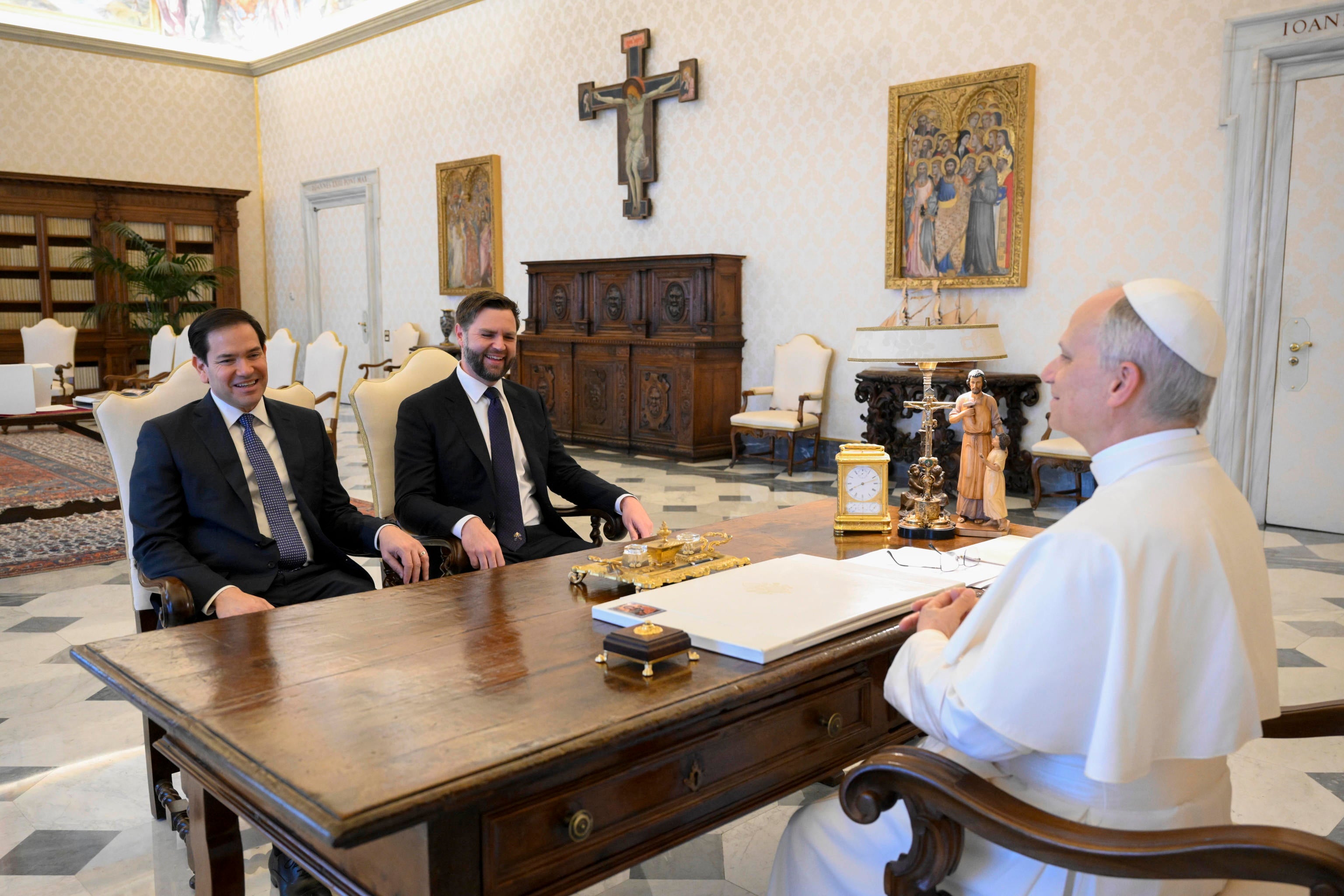 Vice President JD Vance and Secretary of State Marco Rubio held their first formal meeting with Pope Leo XIV on Monday