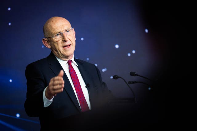 Defence Secretary John Healey speaking during an event at the London Stock Exchange (James Manning/PA)