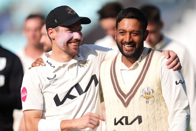 Ryan Patel (right) helped Surrey close out victory over Yorkshire (Adam Davy/PA)