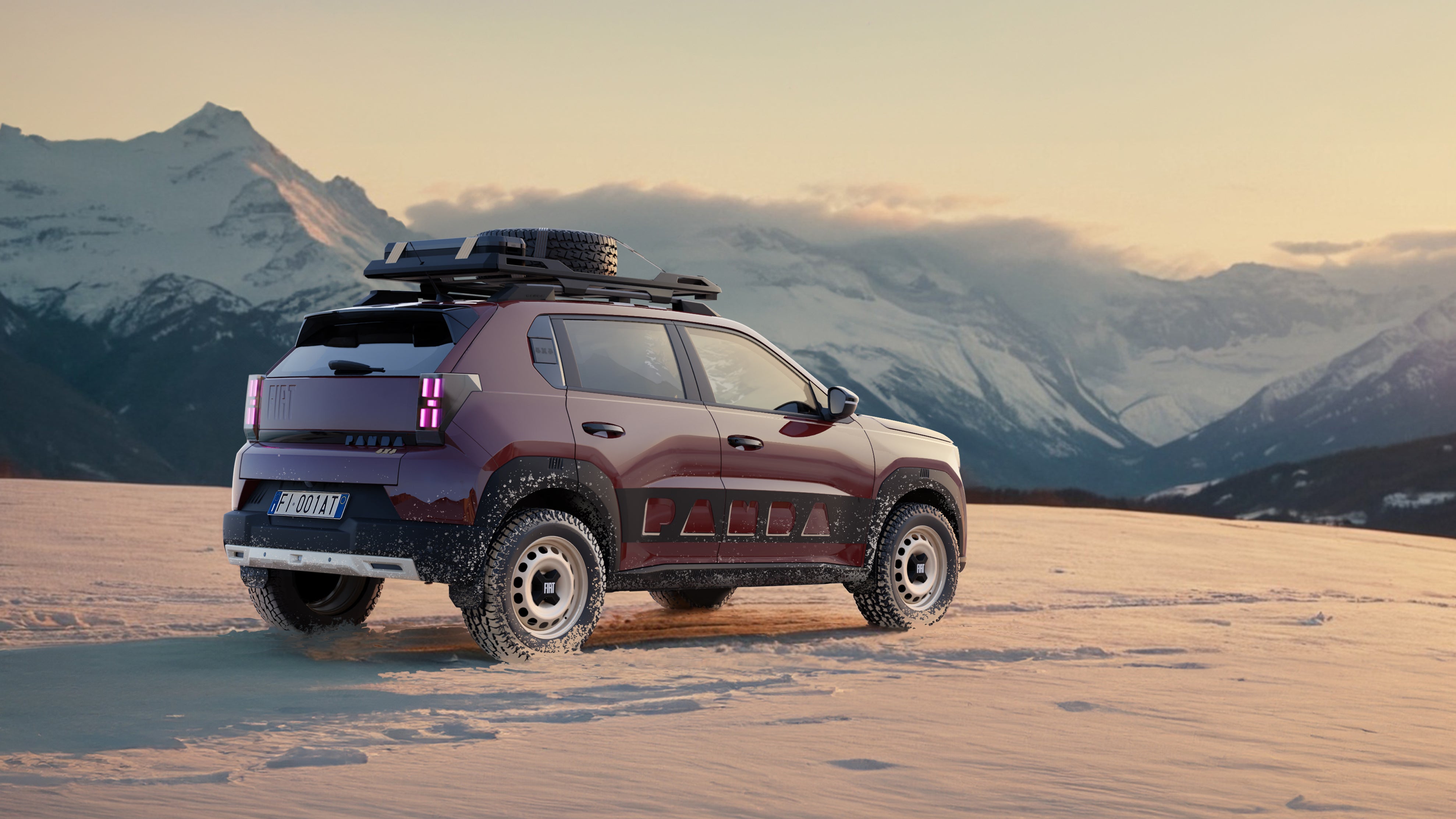 The Fiat Grande Panda 4x4 concept gets a raised ride height and chunky tyres