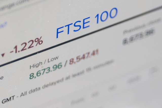 The London Stock Exchange website (Danny Lawson/PA)