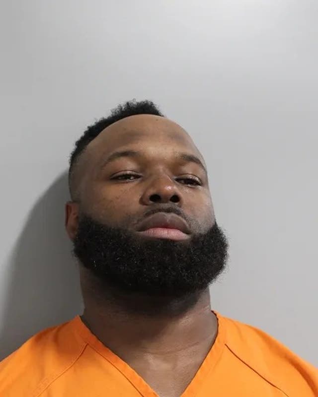 <p>Adarius Taylor, a retired NFL linebacker who played for the Tampa Bay Buccaneers, Carolina Panthers and Cleveland Browns, was arrested as part of a human trafficking sting this month</p>