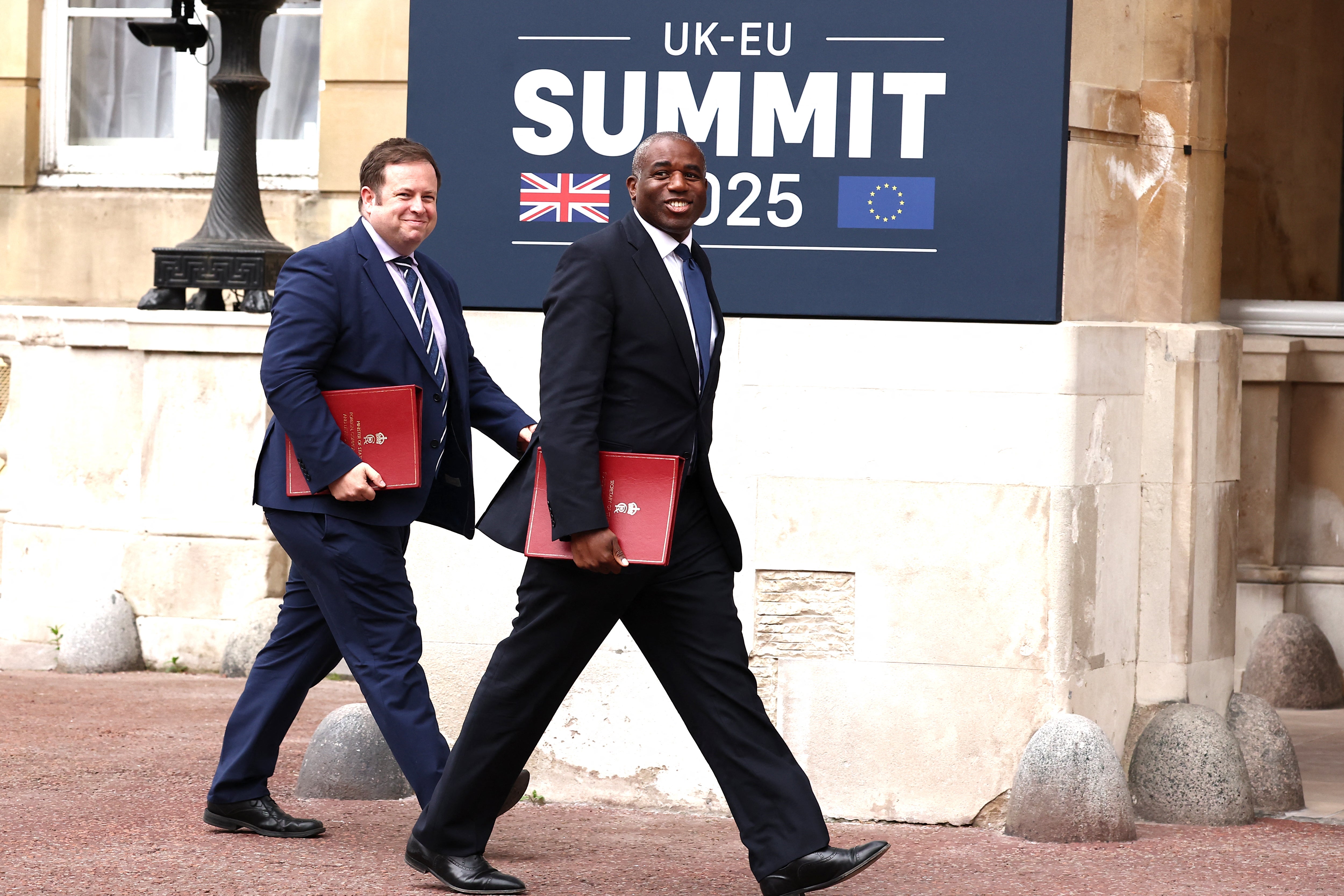 Foreign secretary David Lammy arriving at the UK-EU summit