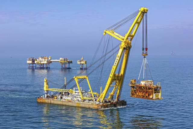 <p>A Hebo Lift 10, which is being used in the recovery operation to retrieve Tech tycoon Mike Lynch’s sunken superyacht Bayesian which sank off the coast of Porticello</p>