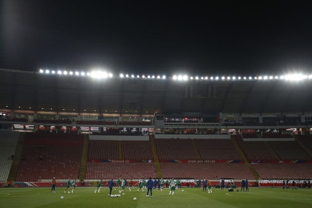 The Football Association of Serbia appears set to host the England fixture away from Red Star’s hostile 53,000-capacity Rajko Mitic Stadium (Novak Djurovic/PA)