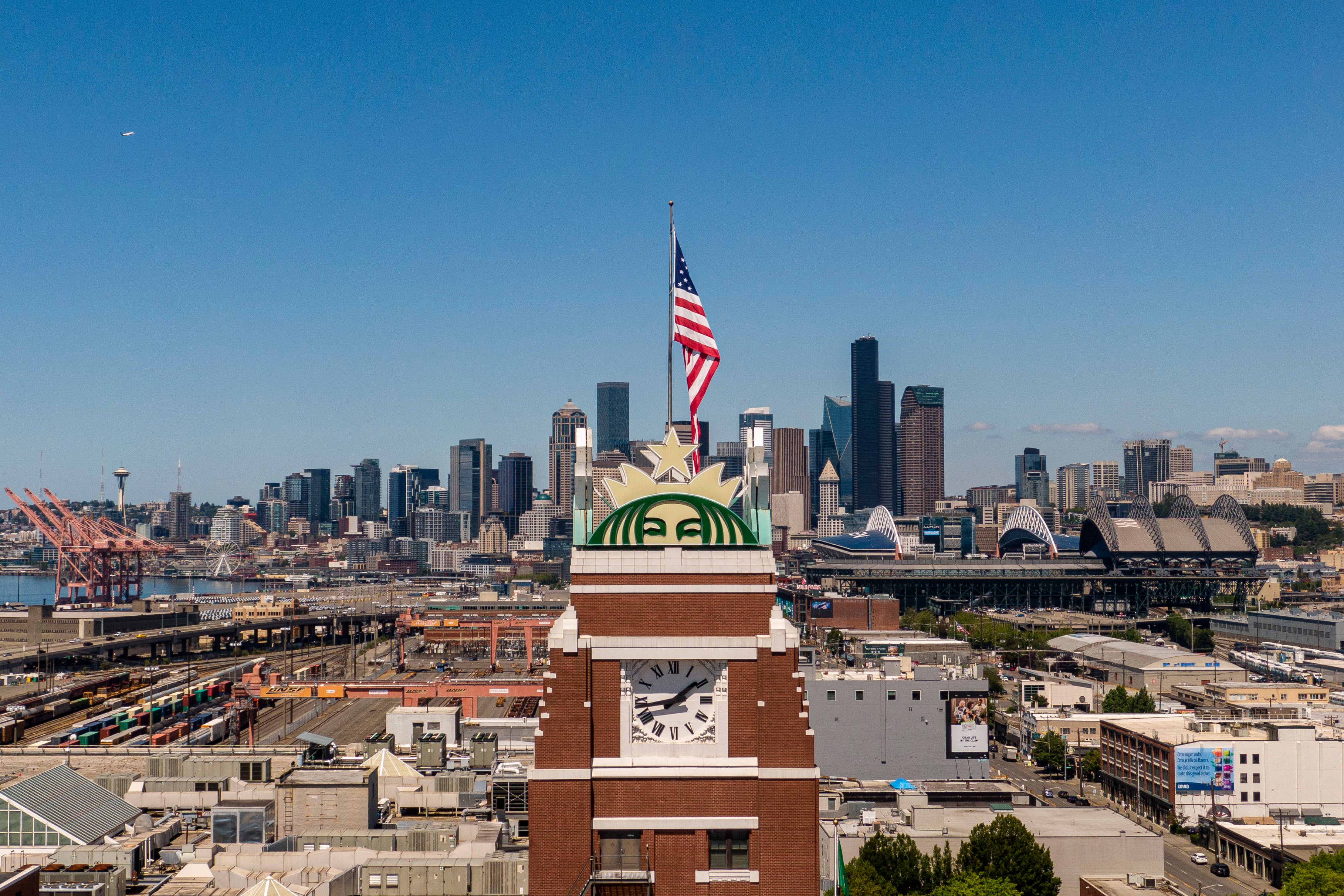 Seattle (pictured) and Portland, Oregon, are two of the cities that could be wiped off the map if a 1,000-foot tsunami hits.