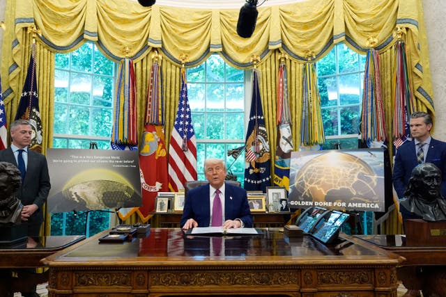 <p>President Donald Trump speaks in the Oval Office of the White House, Tuesday, May 20, 2025, in Washington. (AP Photo/Alex Brandon)</p>