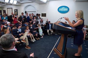 Watch: Kids at White House Take Your Child to Work Day quiz Trump