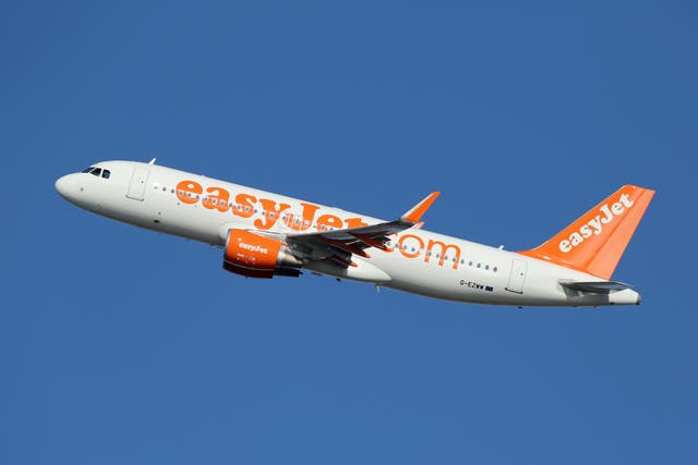 <p>An easyJet plane departs from Barcelona airport </p>