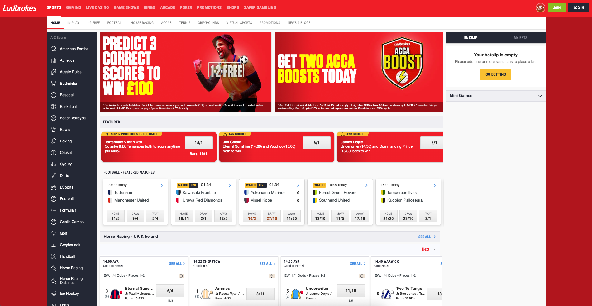 Customers will find a host of promotions after using the Ladbrokes sign up offer