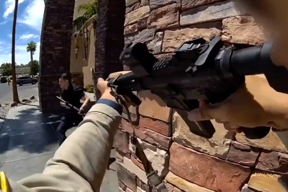 Las Vegas gym shooting: Body cam captures moment police confront gunman