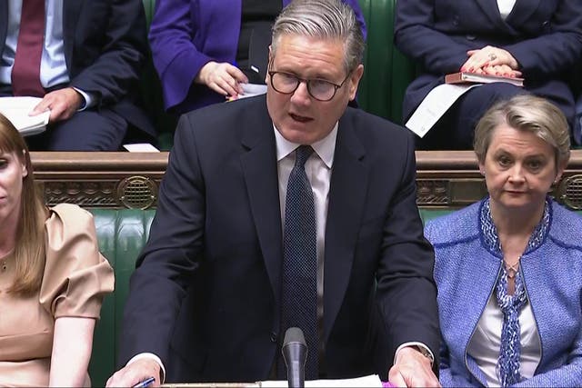 <p>Prime Minister Sir Keir Starmer welcomed the young eco warrior to the Commons (House of Commons/PA)</p>