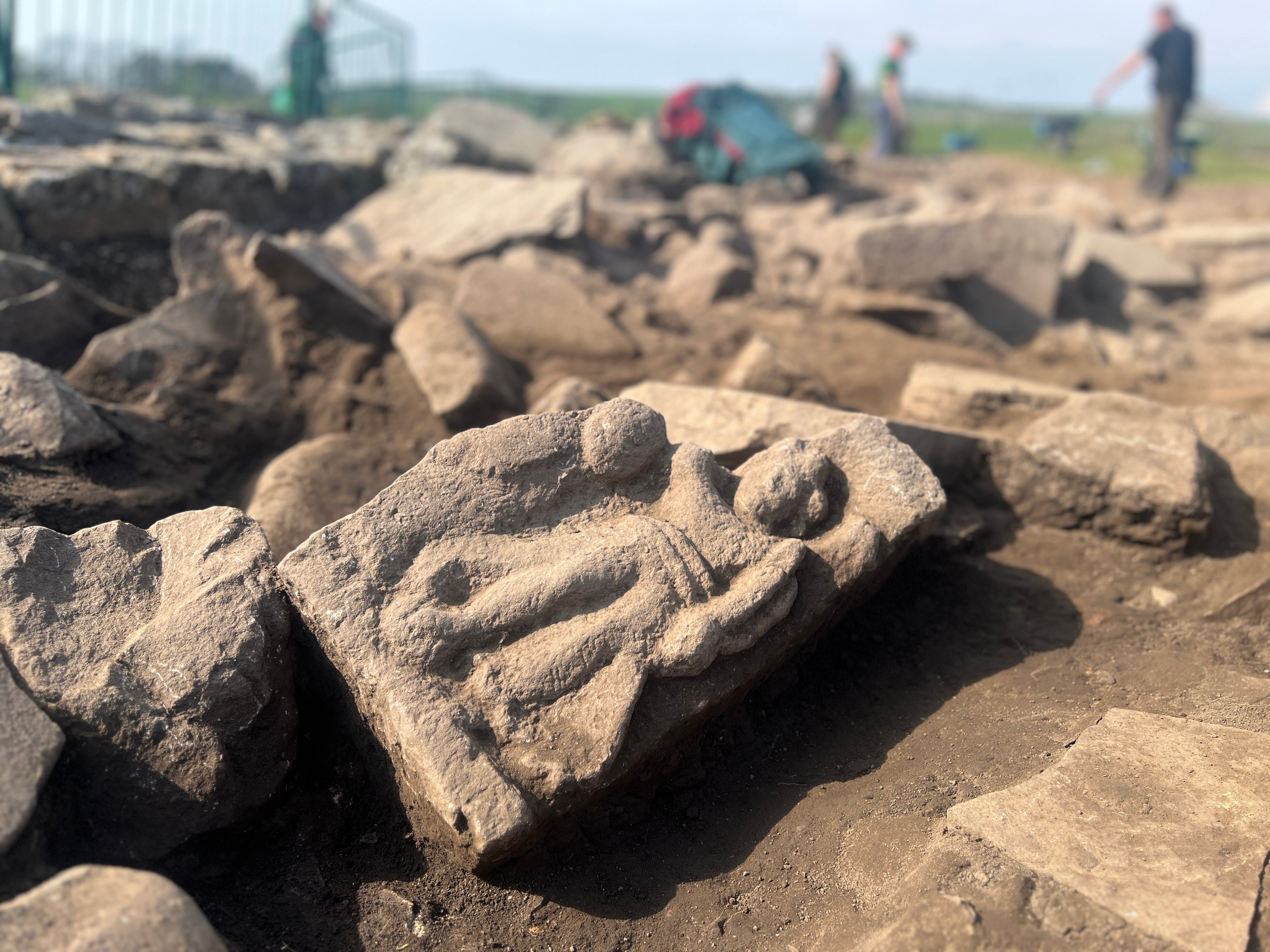 Ancient Roman statue found at Hadrian's Wall by amateur archaeologists