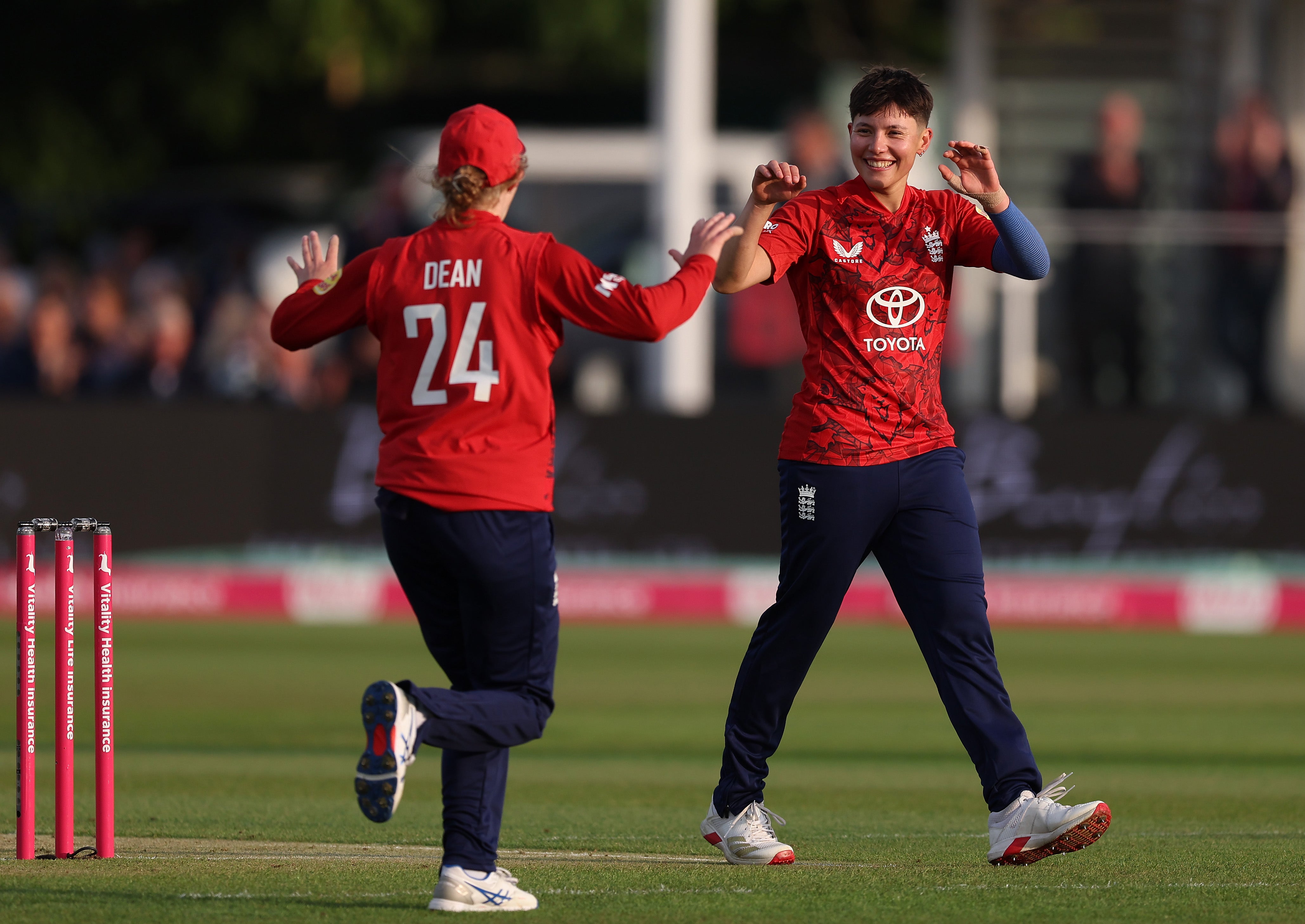 Issy Wong marked her return to the side with a wicket and a run out