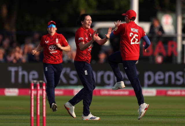 <p>Englnad beat the West Indies by eight wickets</p>