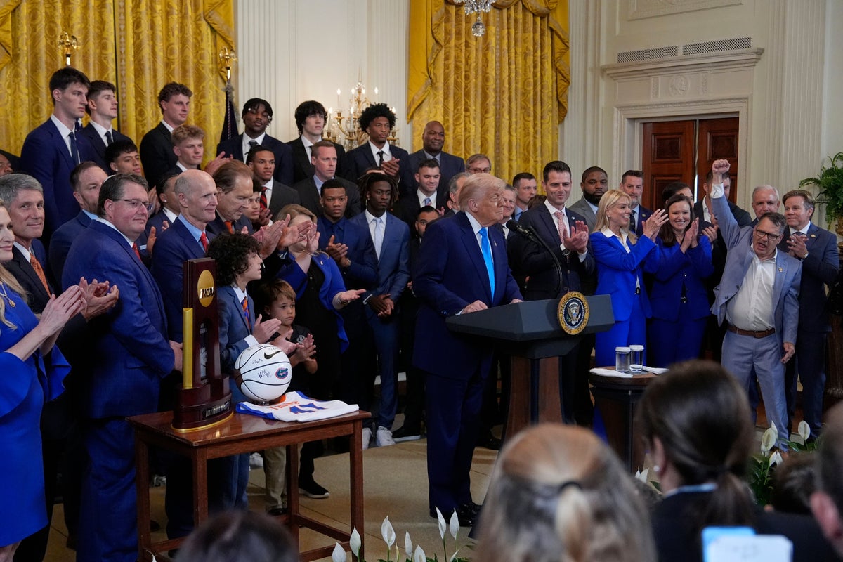 Trump hosts NCAA basketball champion Florida Gators at the White House