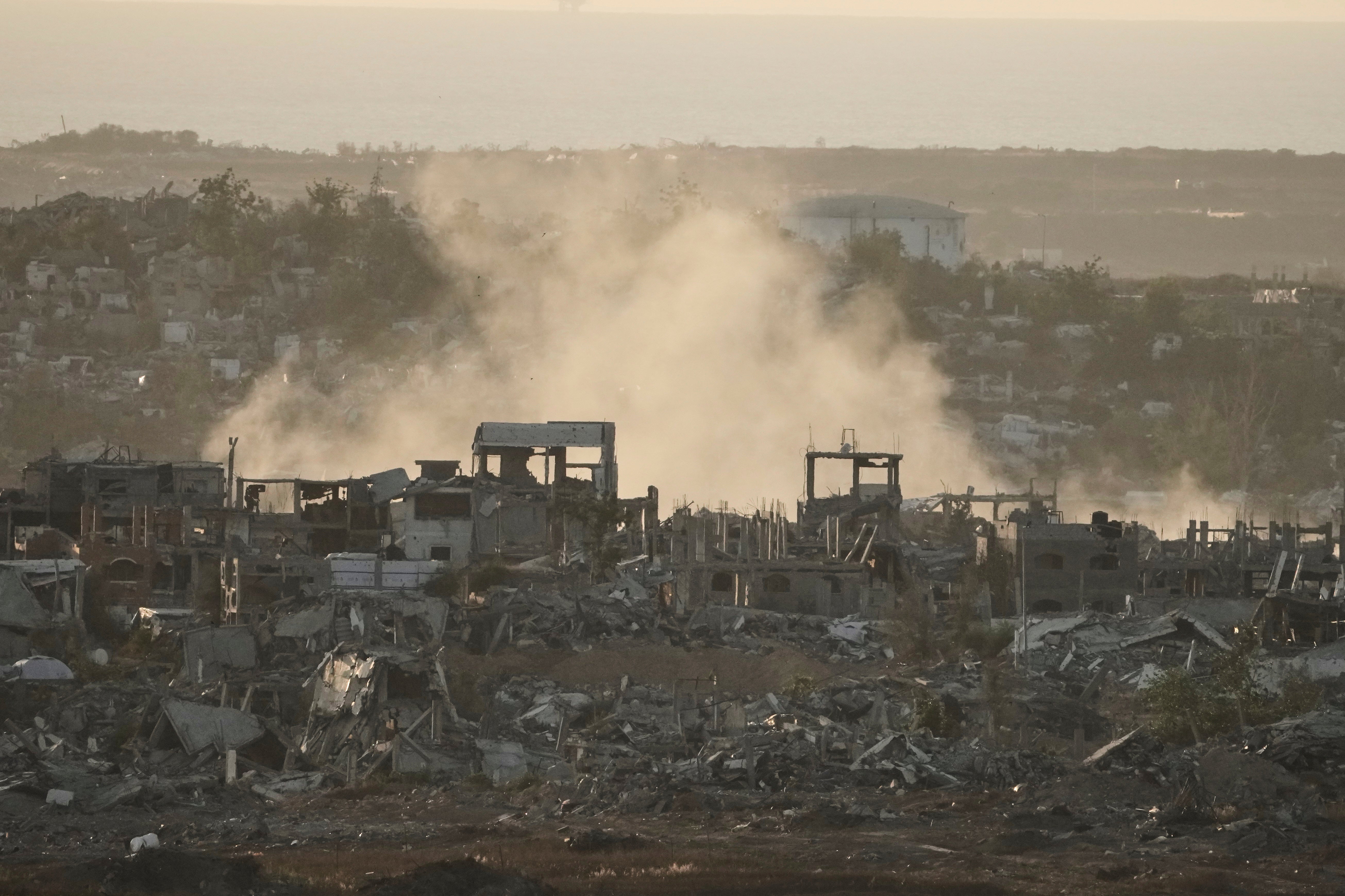 Smoke rises following an Israeli army bombardment in Gaza Strip