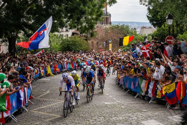 <p>Hordes of people at the roadside made the Montmarte climb at the Olympics a compelling sight</p>
