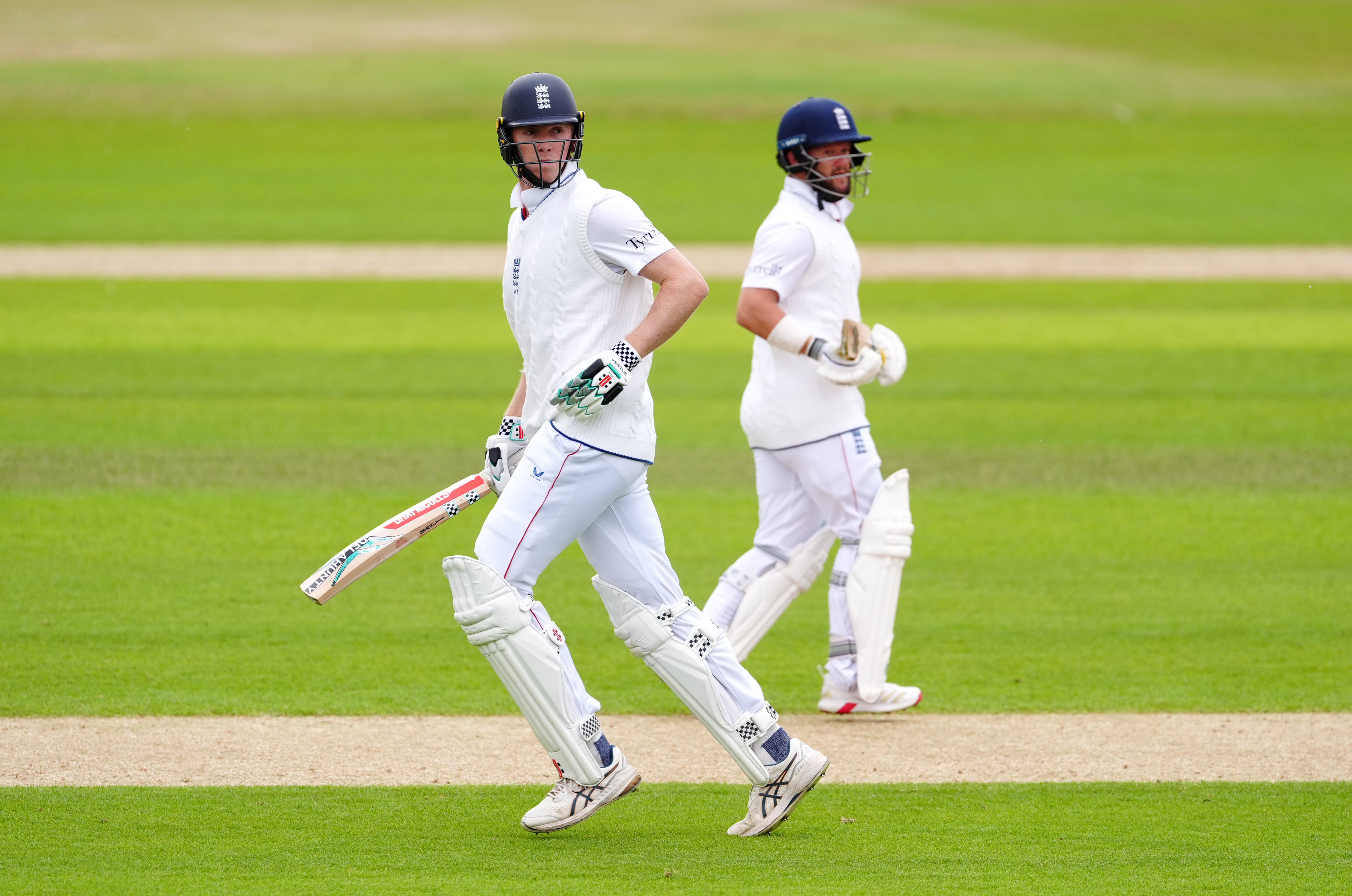 Duckett and Zak Crawley (left) put on their third 100-partnership as they found some form ahead of India's tour later this summer