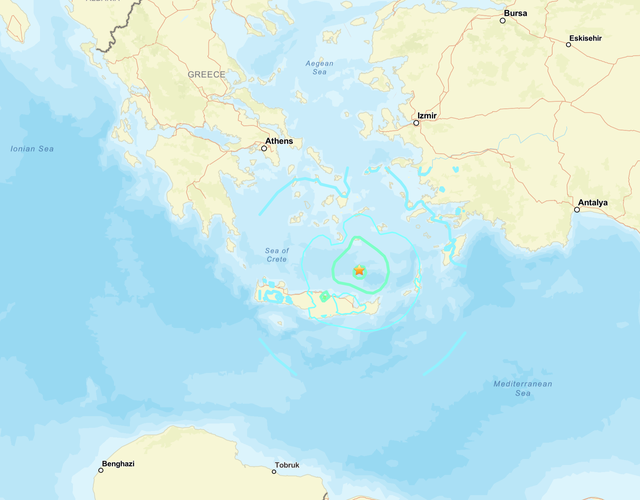 <p>Un terremoto de magnitud 6 golpeó la costa de Creta, en Grecia</p>
