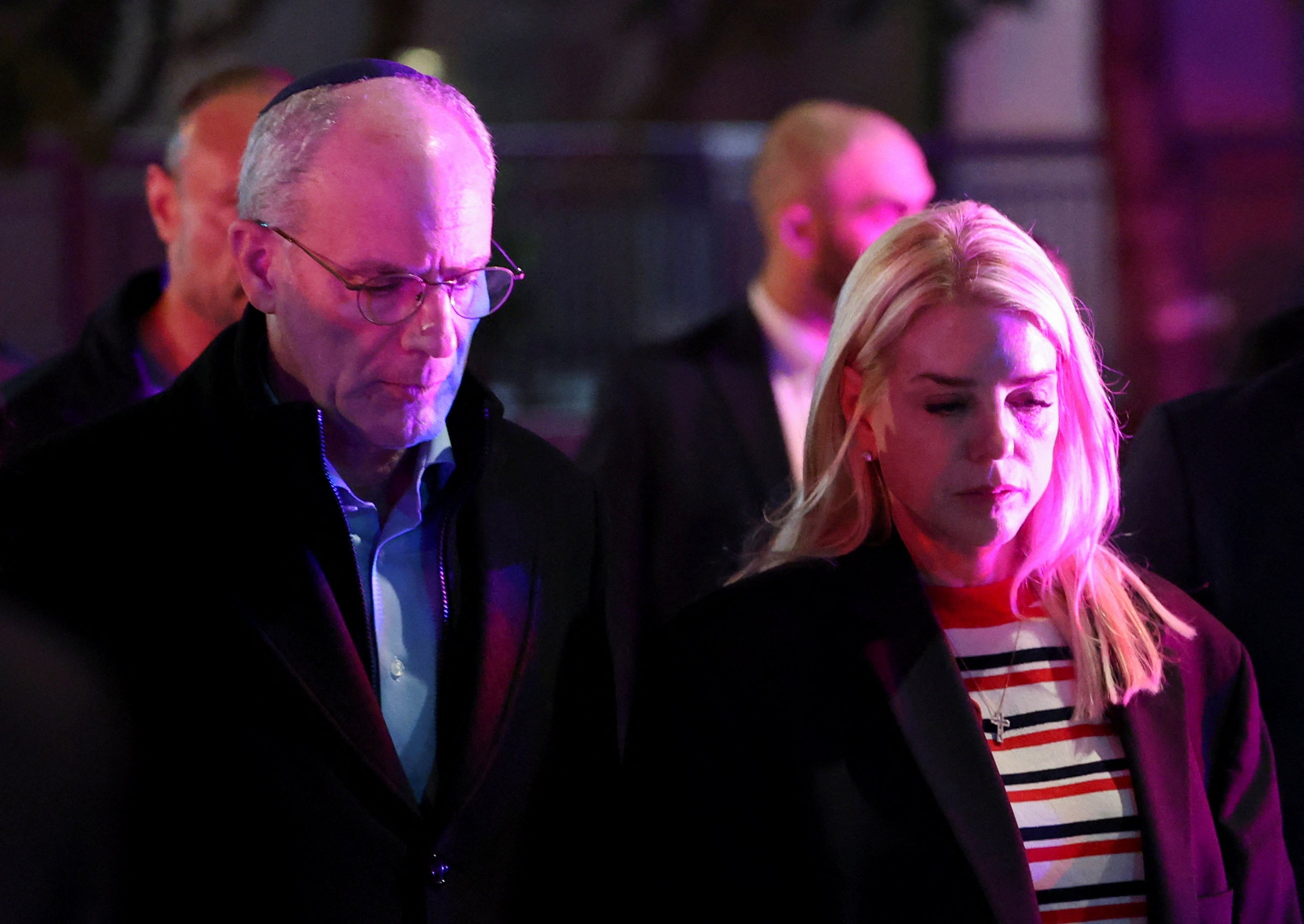 US attorney general Pam Bondi and Israeli ambassador to the US Yechiel Leiter visit the site