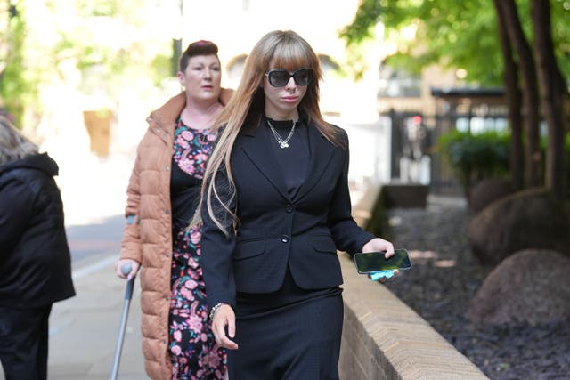 Isabelle Dale arriving at Southwark Crown Court, London, where she is charged with with two counts of being a holder of a public office who wilfully misconducting herself, while a prison officer, had sexual relationships with two serving prisoners, between September 1 2021 and December 31 2022. Ms Dale is also charged with conspiring to bring controlled drugs into HMP Swaleside on the Isle of Sheppey, Kent. Picture date: Friday May 23, 2025.