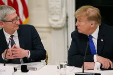 Apple stocks sink after Trump threatens 25 percent tariffs unless they build iPhones in America