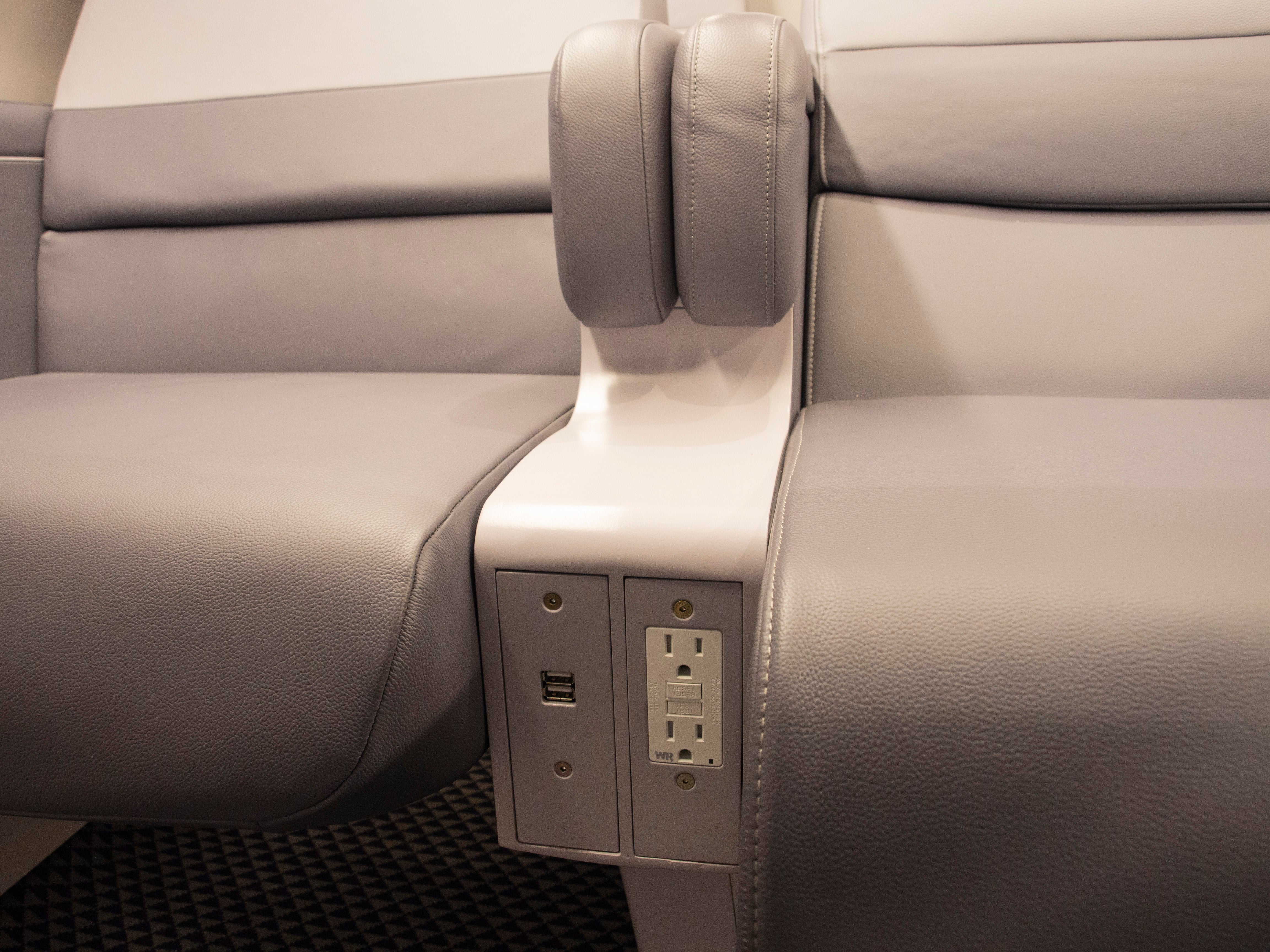 The Acela in-seat charging points