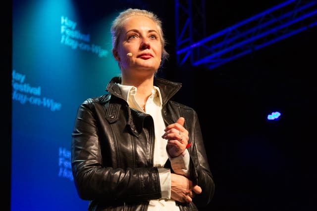 <p>Yulia Navalnaya spoke at a sold-out event at Hay Festival</p>