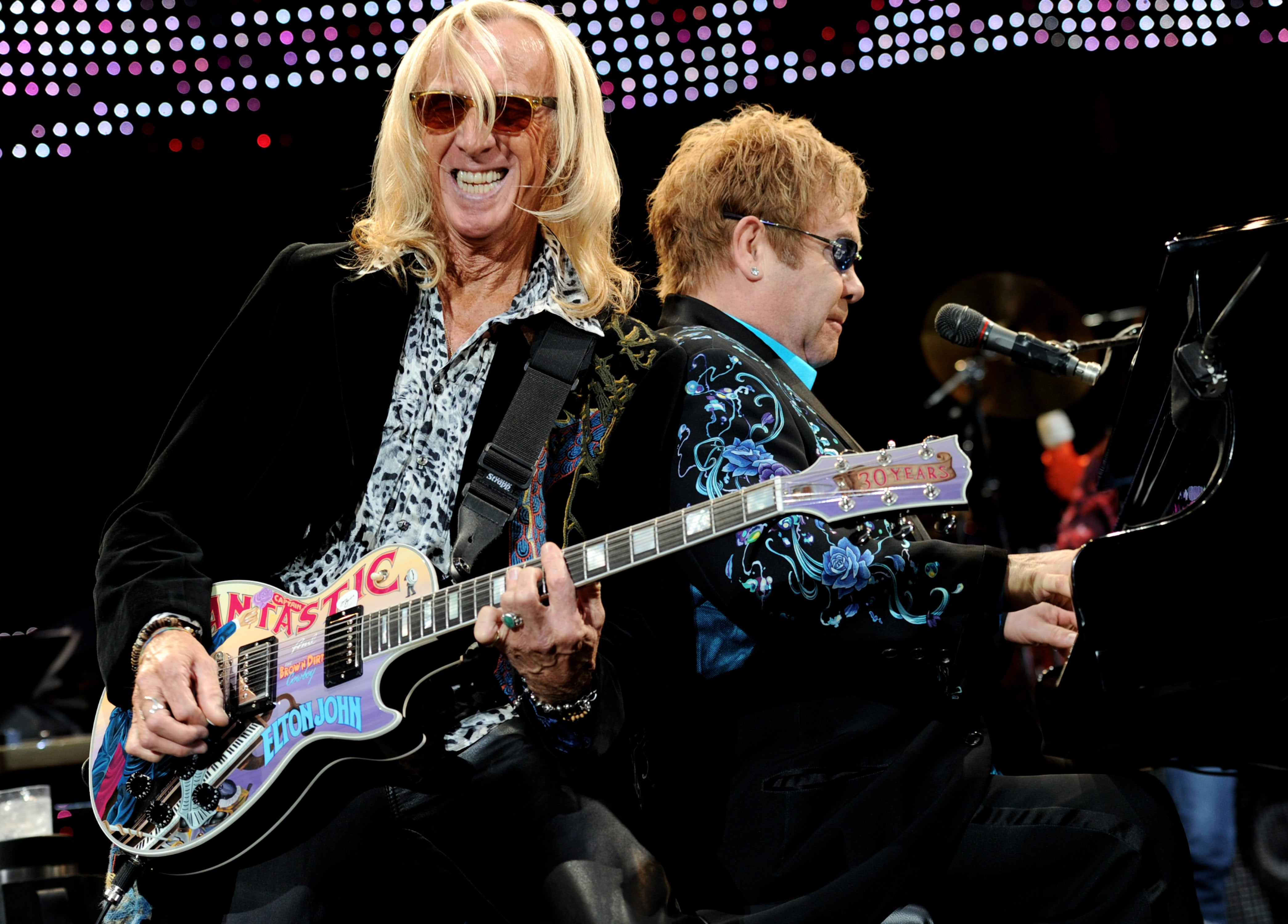 Davey Johnstone with Elton John in 2010