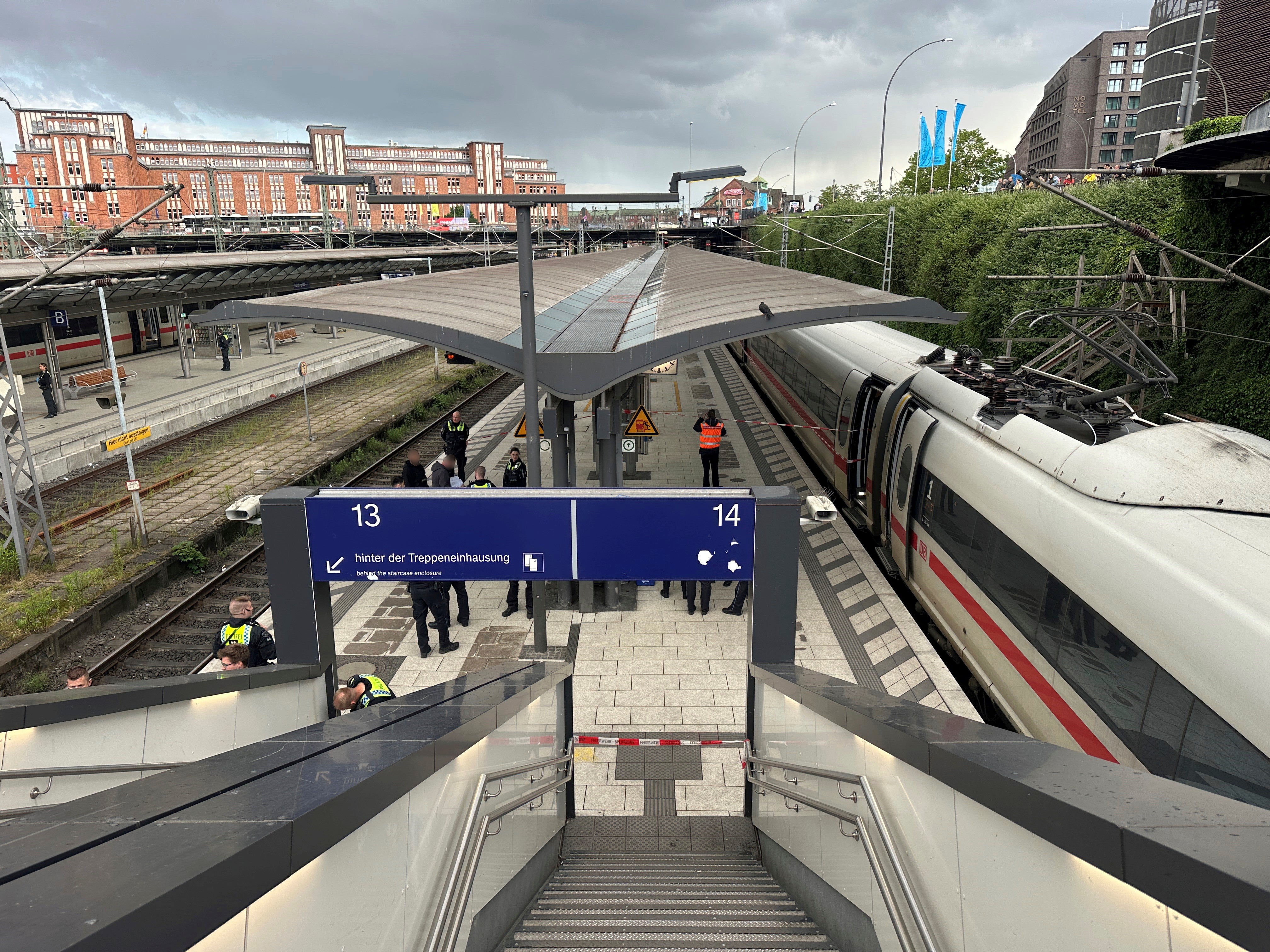 The incident is considered to occur between the 13 and 14 platform