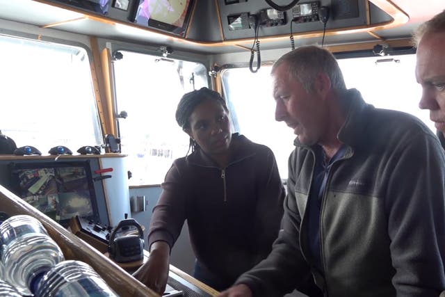 Conservative party leader Kemi Badenoch during the visit to Bridlington in east Yorkshire (PA Video)