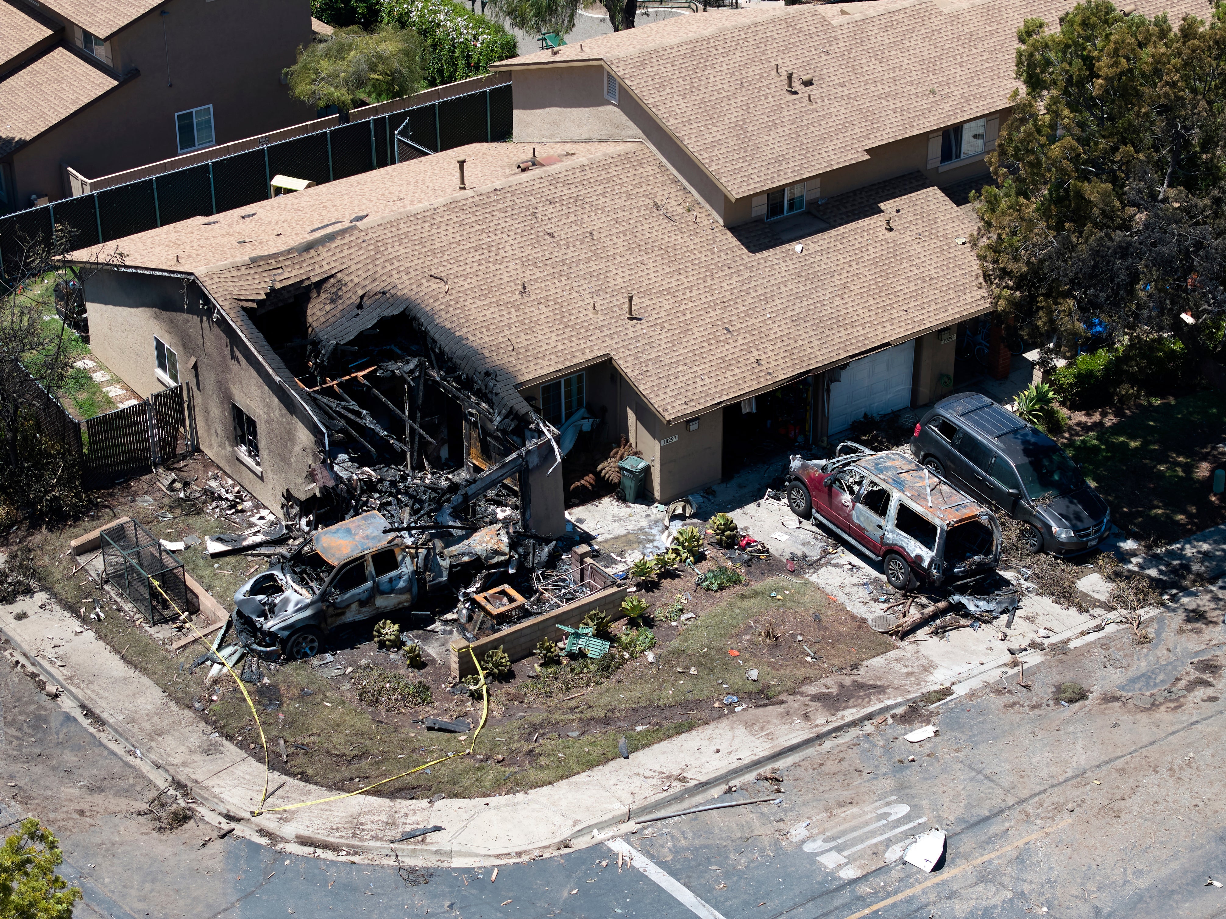 The plane crashed into a San Diego neighborhood in the early hours of Thursday