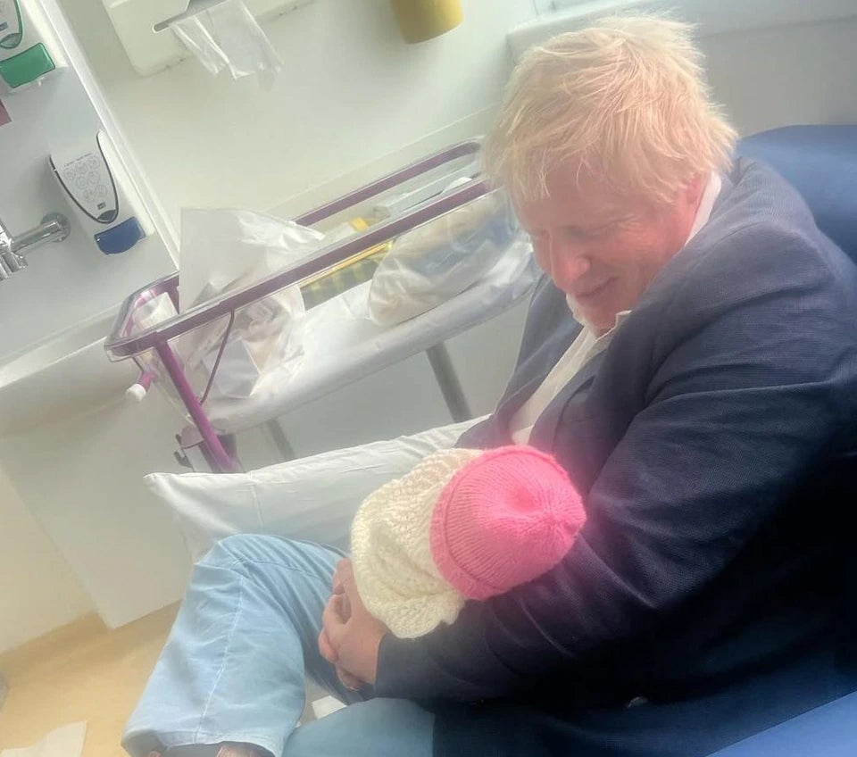 Mr. Johnson painted with his newborn daughter Popi in May