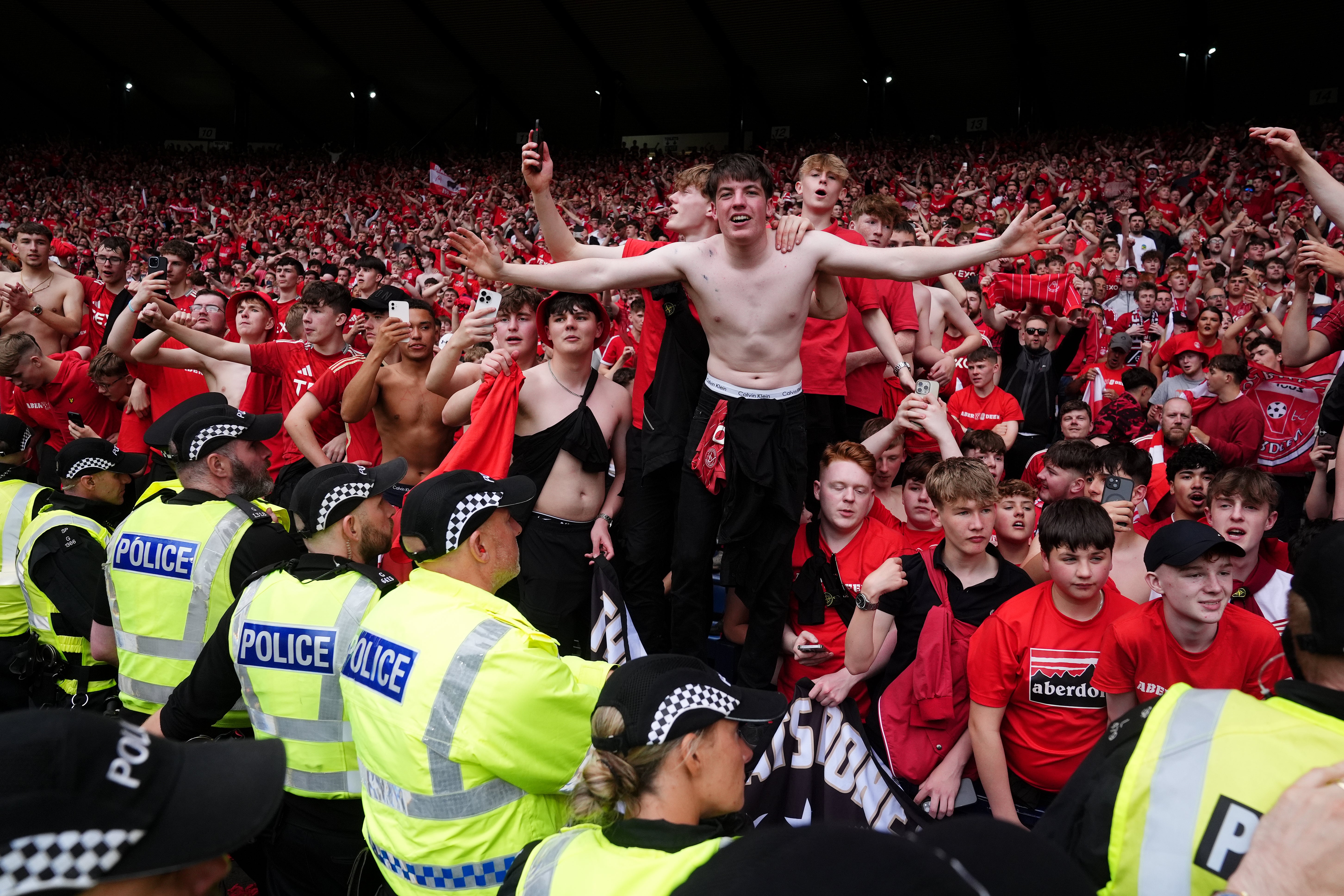 Their fans celebrated the success at Hampden Park