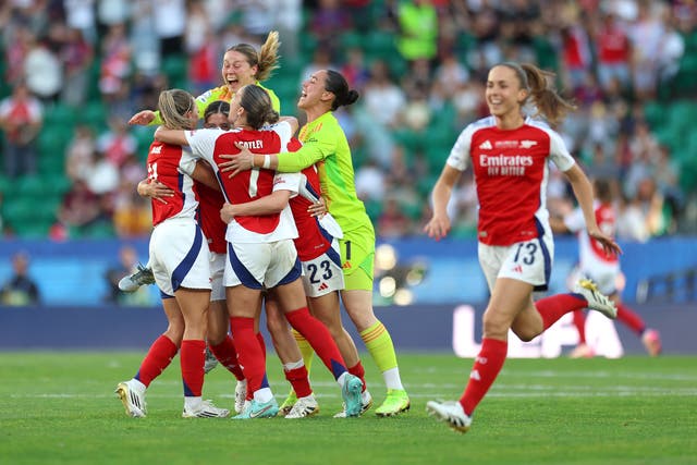 <p>Arsenal stunned Barcelona to win the Women’s Champions League</p>