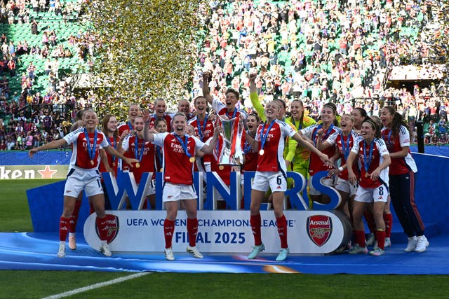 <p>Arsenal won the Women’s Champions League with a fine performance against Barcelona</p>