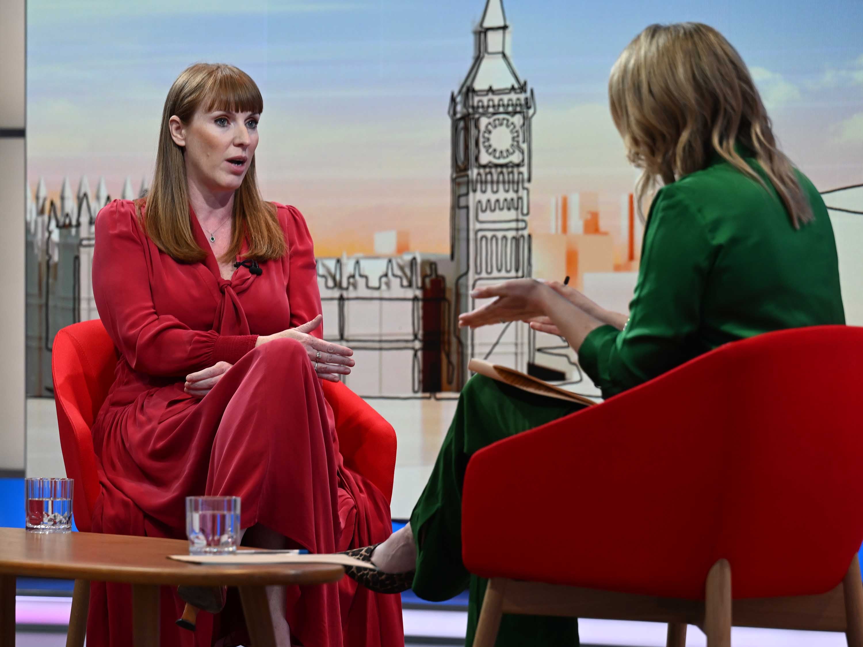 Angela Rayner talking to Laura Kuenssberg (Jeff Overs/BBC)