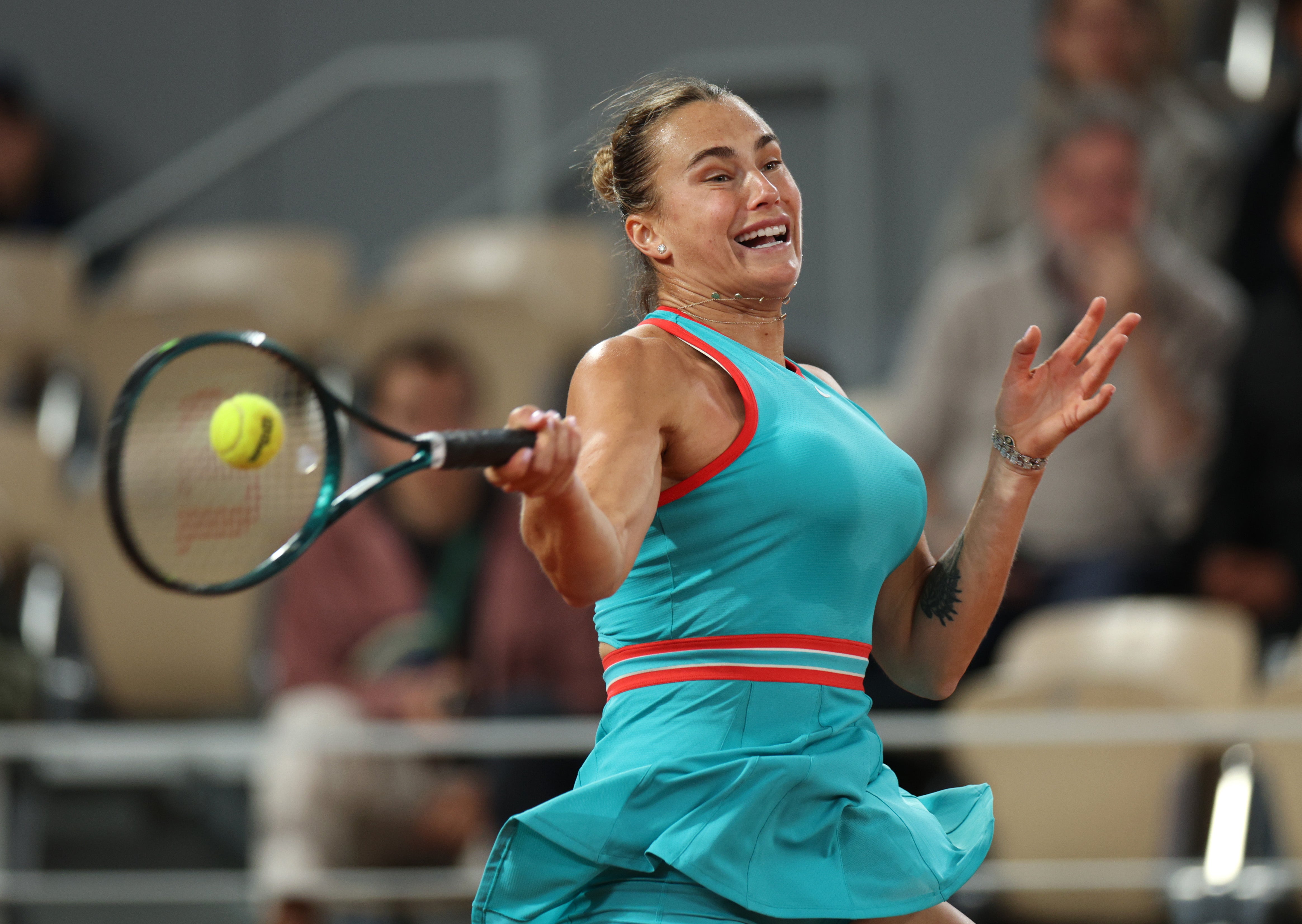 Aryna Sabalenka progressed to the second round in comfort