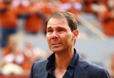 Rafael Nadal sheds tears in emotional French Open ceremony with Roger Federer, Novak Djokovic and Andy Murray