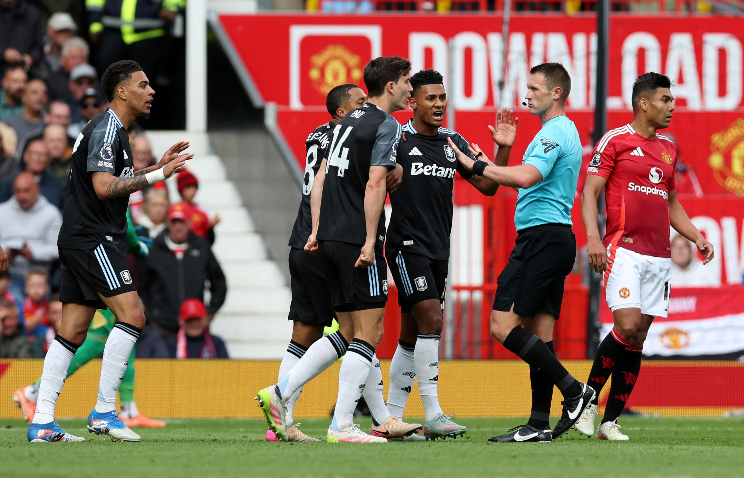 <p>Referee Thomas Bramall denied Aston Villa the opening goal in a controversial moment but their performance against Man Utd did not deserve a win</p>