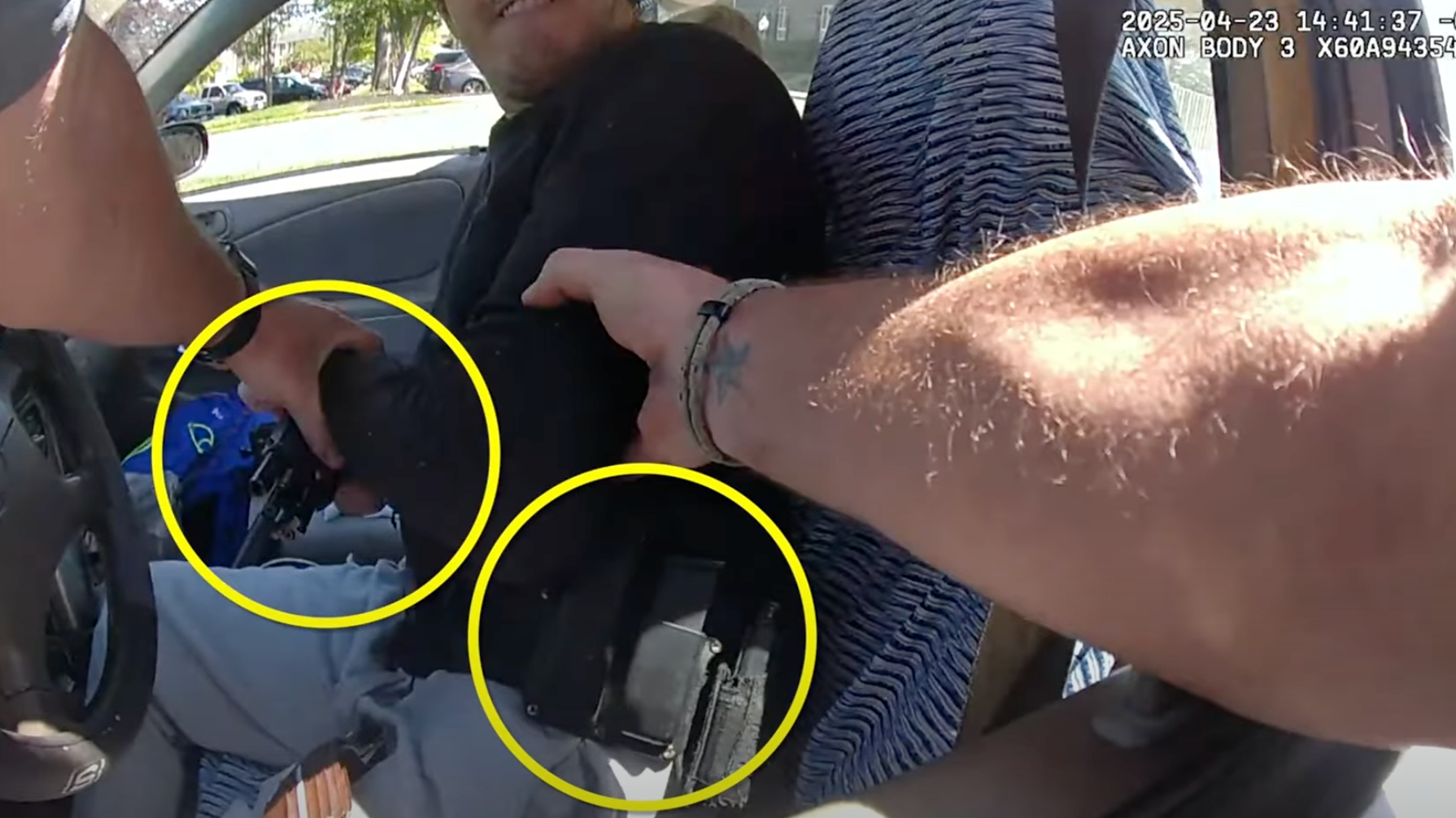 In the clip, Wali tells the first police officer he doesn’t have a driver’s license or registration