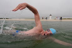 Endurance swimmer closes in circumnavigation of Martha’s Vineyard ahead of ‘Jaws’ 50th