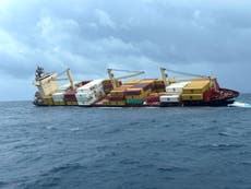 Oil spill feared after cargo ship sinks off Kerala coast and containers wash ashore