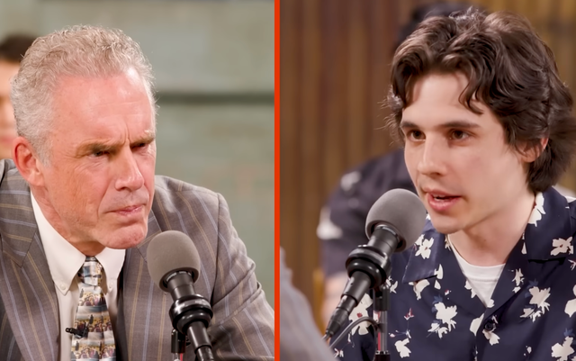 <p>Jordan Peterson is challenged about his faith by atheist vlogger Danny on Jubilee Media's debate show Surrounded</p>