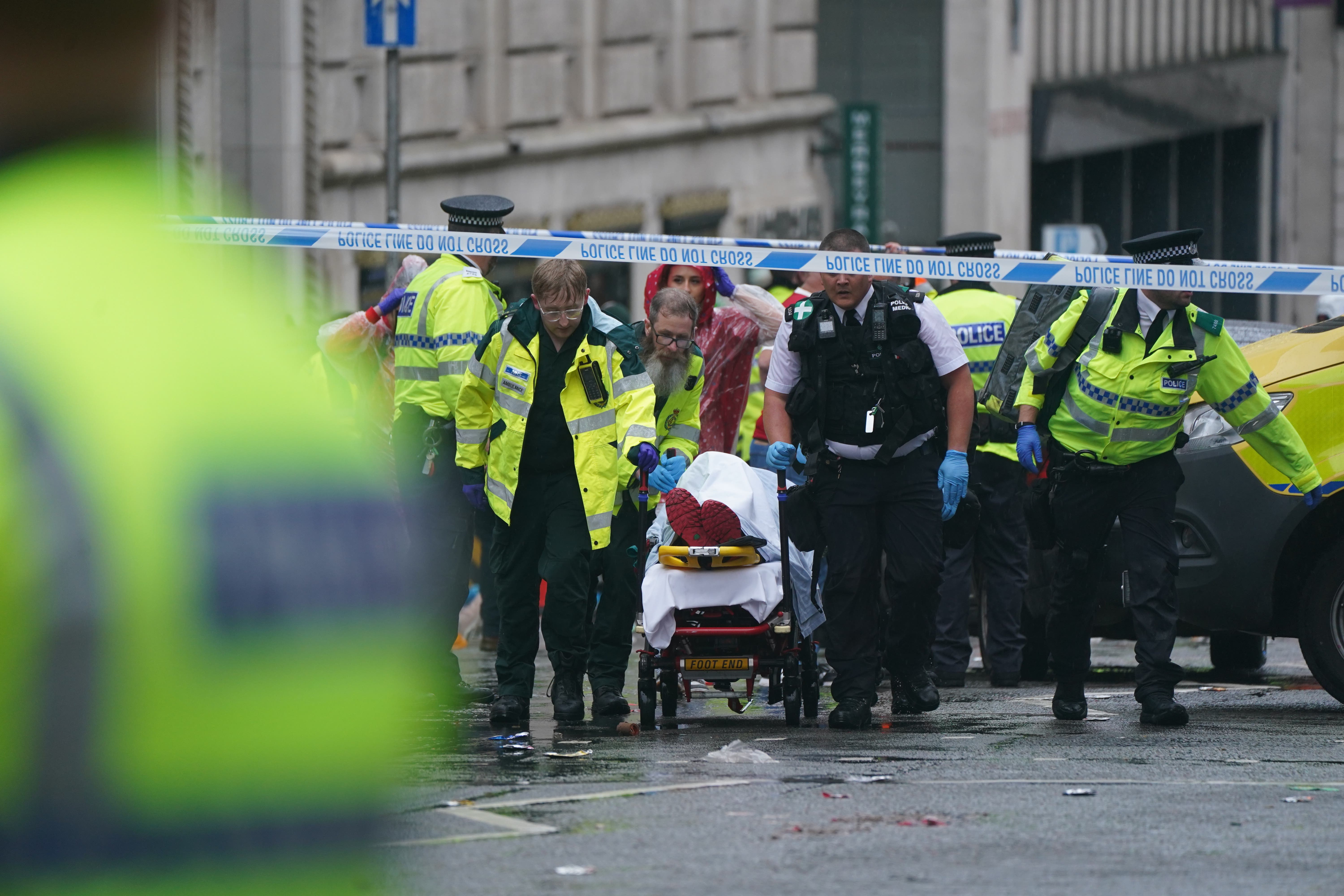 A car collided with pedestrians at Liverpool City Center (Owen Humphries/PA)