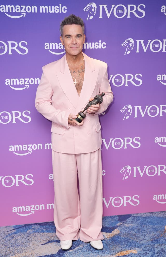 <p>Williams at the Ivor Novello Awards 2025 (Ben Whitley/PA)</p>