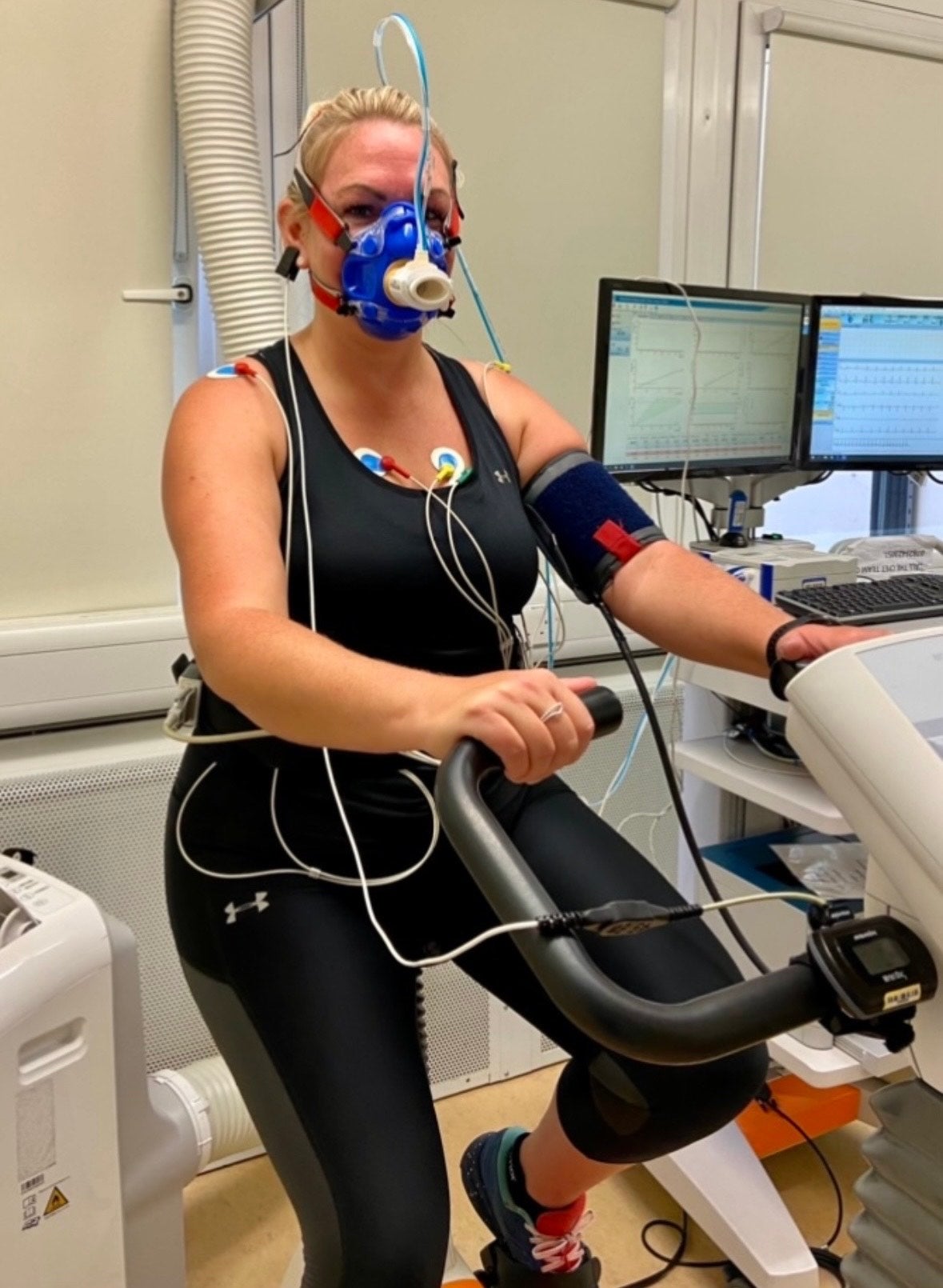 Lindsay undergoing fitness testing prior to surgery