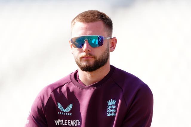 England’s Gus Atkinson during a nets session at Trent Bridge last week (Mike Egerton/PA)