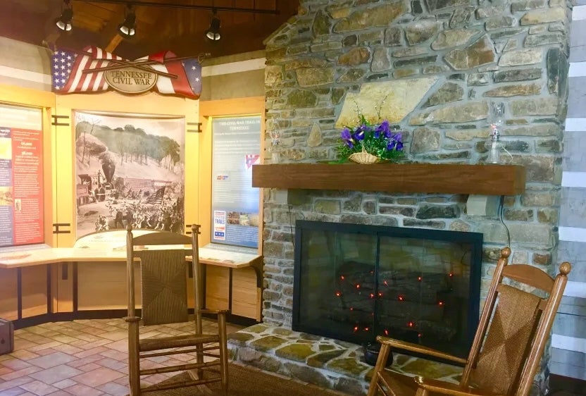 The I-81 Welcome Center in Bristol, Tennessee, has double-sided men’s and women’s bathrooms, a dog walk area, picnic tables and a Civil War exhibit